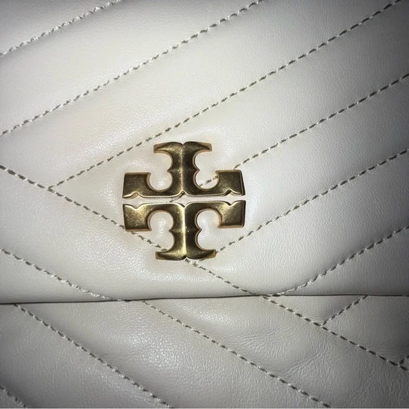 Tory Burch Small Cream Kira Chevron Leather Shoulder Bag - Picture 7 of 16